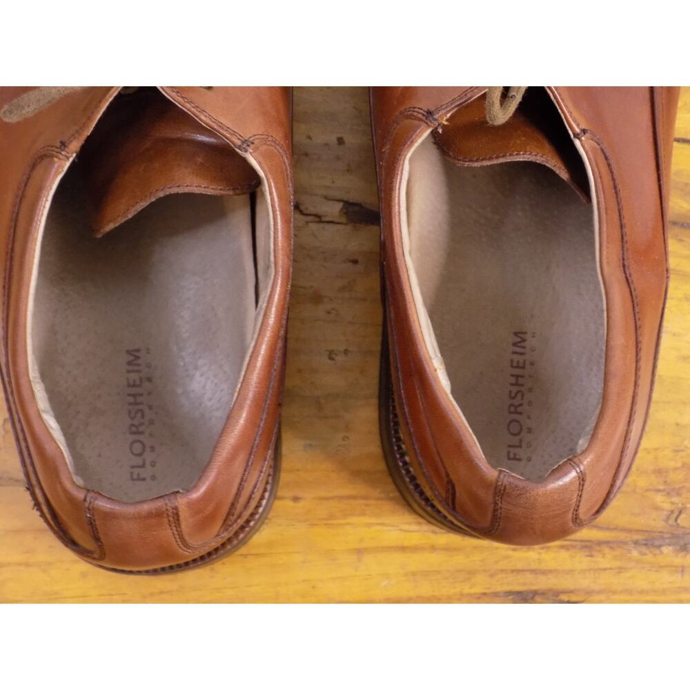 Florsheim mens 12D Medfield Plain Toe Oxford Alverson Brown Leather Grandpa Core - Picture 5 of 7